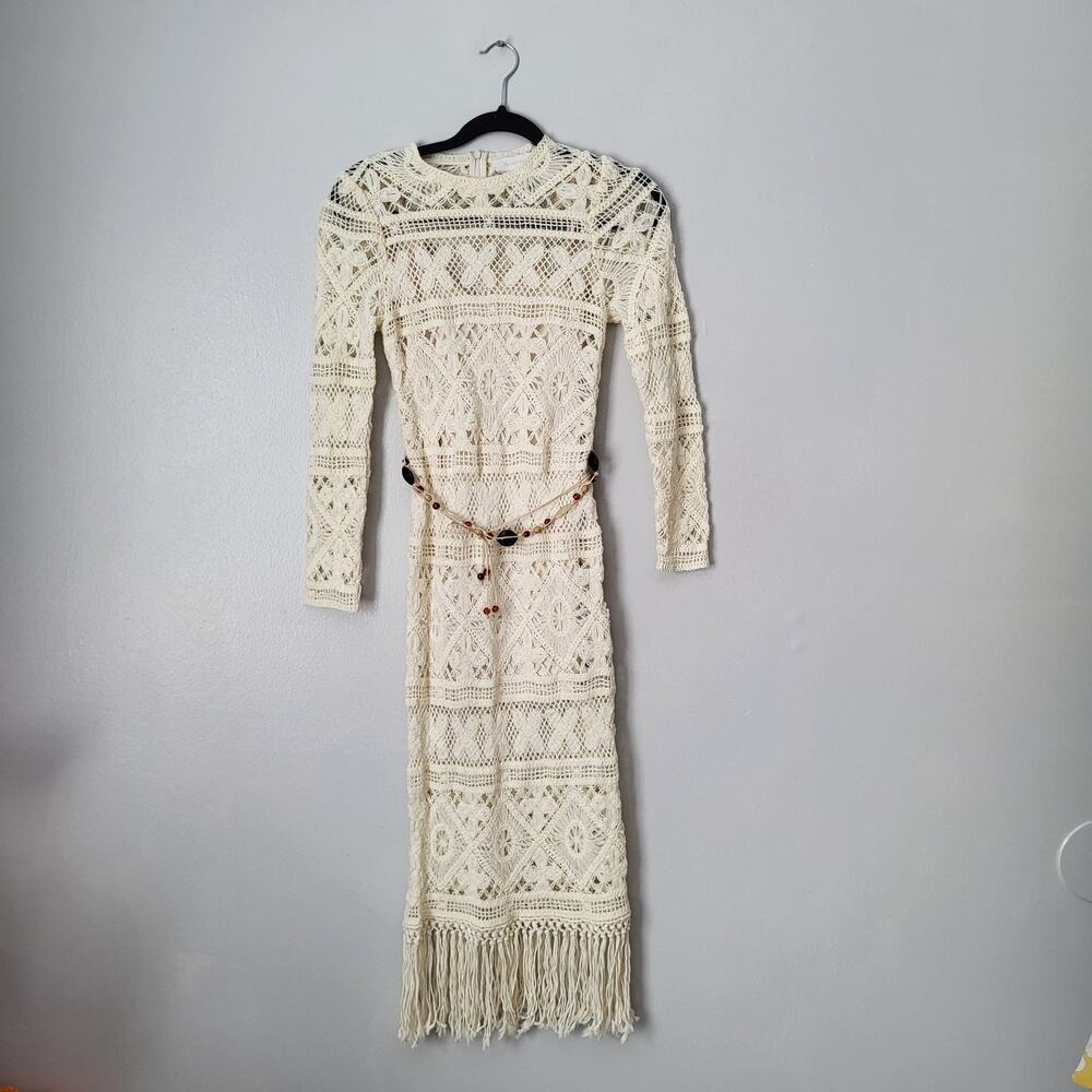$1000 Zimmermann Cira Ribbon Lace Midi Dress Ivory US Sz 4 P Small Resort - Picture 15 of 16